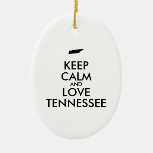 Customisable KEEP CALM and LOVE TENNESSEE Ceramic Ornament