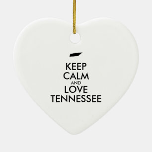 Customisable KEEP CALM and LOVE TENNESSEE Ceramic Ornament