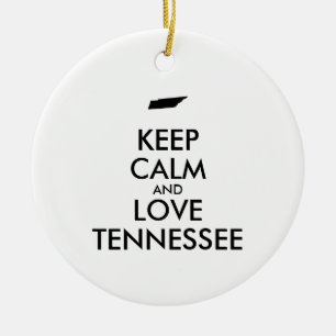 Customisable KEEP CALM and LOVE TENNESSEE Ceramic Ornament