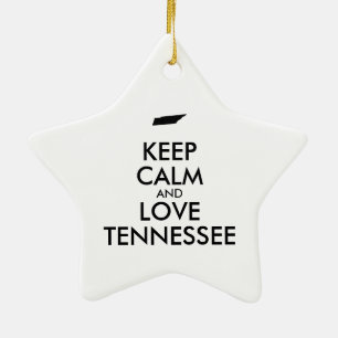 Customisable KEEP CALM and LOVE TENNESSEE Ceramic Ornament