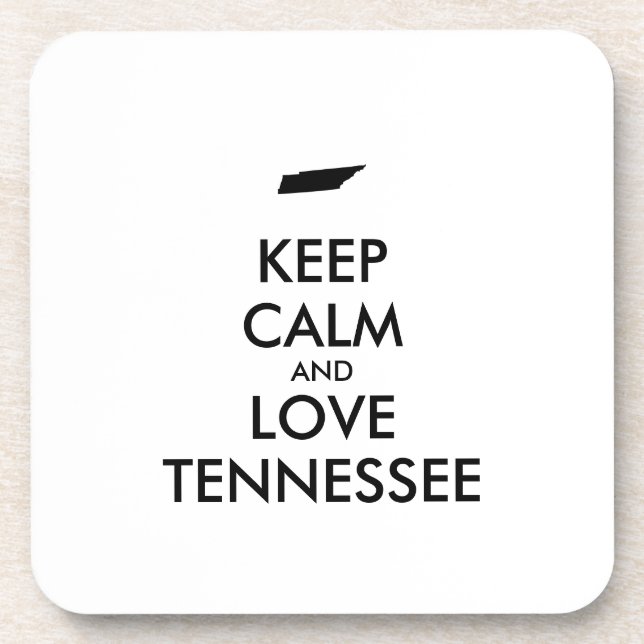 Customisable KEEP CALM and LOVE TENNESSEE Coaster (Front)