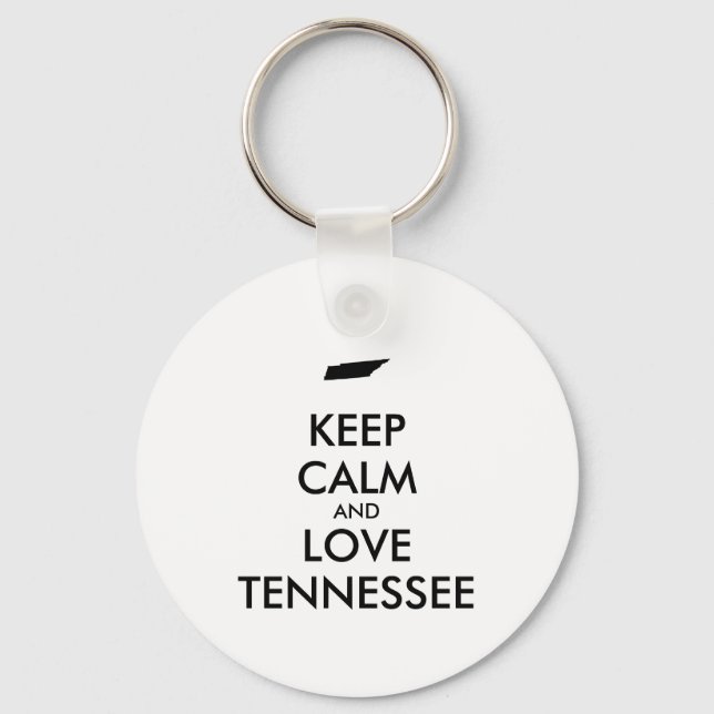 Customisable KEEP CALM and LOVE TENNESSEE Key Ring (Front)