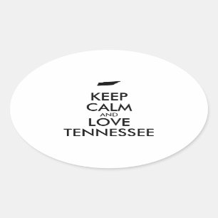 Customisable KEEP CALM and LOVE TENNESSEE Oval Sticker