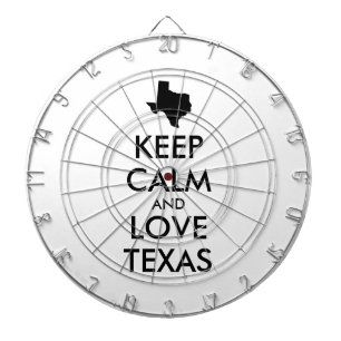 Customisable KEEP CALM and LOVE TEXAS Dartboard