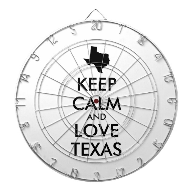 Customisable KEEP CALM and LOVE TEXAS Dartboard (Front)