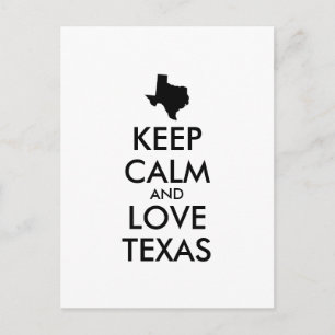 Customisable KEEP CALM and LOVE TEXAS Postcard