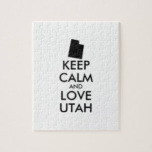 Customisable KEEP CALM and LOVE UTAH Jigsaw Puzzle