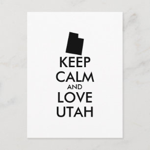 Customisable KEEP CALM and LOVE UTAH Postcard