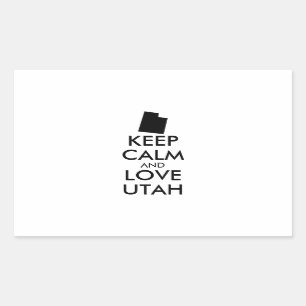 Customisable KEEP CALM and LOVE UTAH Rectangular Sticker