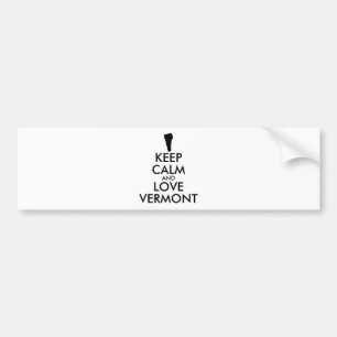 Customisable KEEP CALM and LOVE VERMONT Bumper Sticker