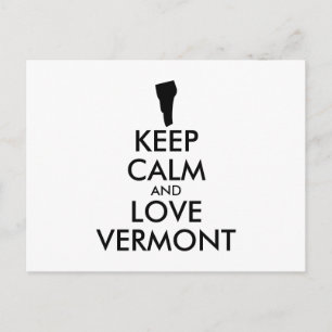 Customisable KEEP CALM and LOVE VERMONT Postcard