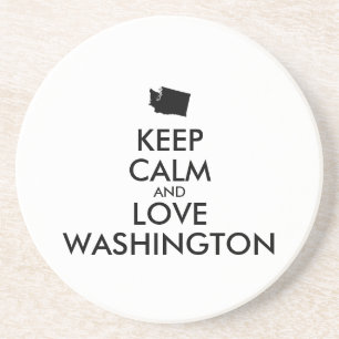 Customisable KEEP CALM and LOVE WASHINGTON Coaster