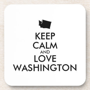 Customisable KEEP CALM and LOVE WASHINGTON Coaster