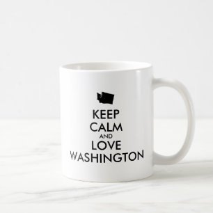 Customisable KEEP CALM and LOVE WASHINGTON Coffee Mug