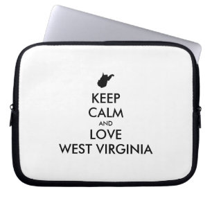 Customisable KEEP CALM and LOVE WEST VIRGINIA Laptop Sleeve