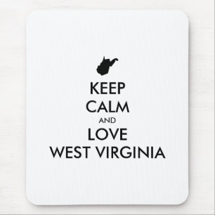 Customisable KEEP CALM and LOVE WEST VIRGINIA Mouse Pad