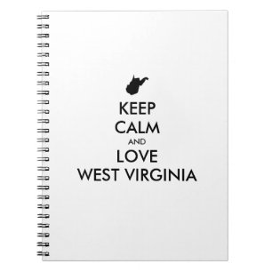 Customisable KEEP CALM and LOVE WEST VIRGINIA Notebook