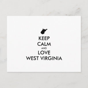 Customisable KEEP CALM and LOVE WEST VIRGINIA Postcard