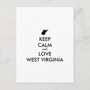 Customisable KEEP CALM and LOVE WEST VIRGINIA Postcard