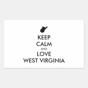 Customisable KEEP CALM and LOVE WEST VIRGINIA Rectangular Sticker