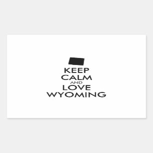 Customisable KEEP CALM and LOVE WYOMING Rectangular Sticker