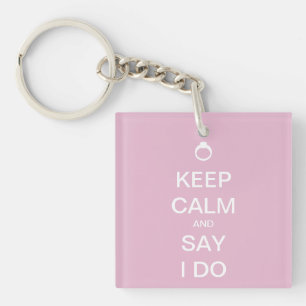 Customisable Keep Calm Bridal Design Key Ring