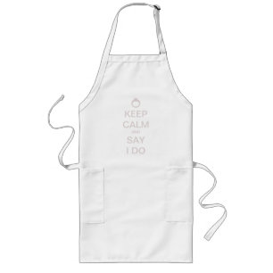 Customisable Keep Calm Bridal Design Long Apron