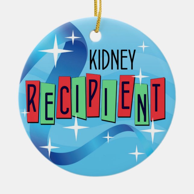 Customisable Kidney Recipient Christmas Ceramic Ornament (Front)