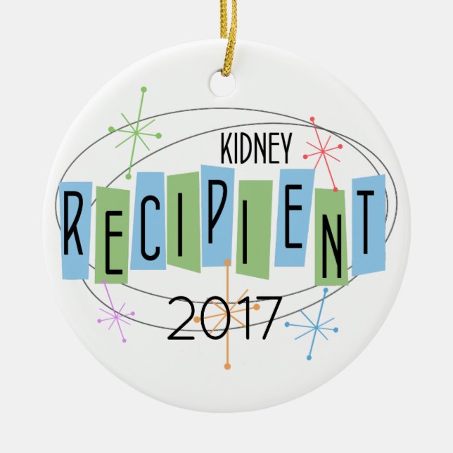 Customisable Kidney Recipient with Custom Photo Ceramic Ornament (Front)