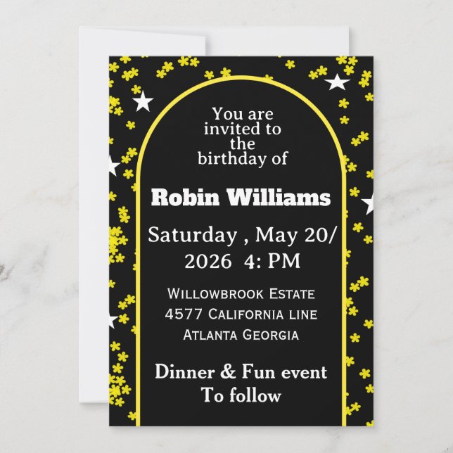 Customisable Kids Birthday Invitation | Editable  (Front)