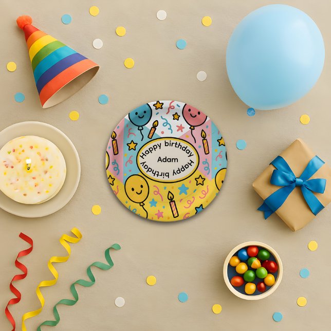 Customisable Kids Birthday Paper Plate Design (Creator Uploaded)