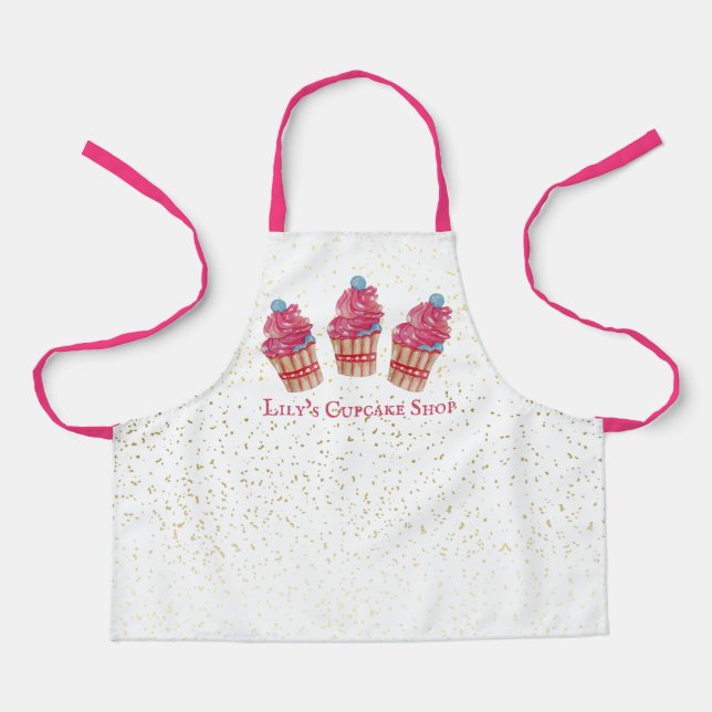 Customisable Kid's Cupcake Shop Apron (Front)