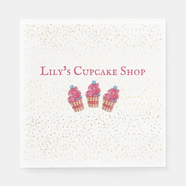 Customisable Kid's Cupcake Shop  Napkin (Front)