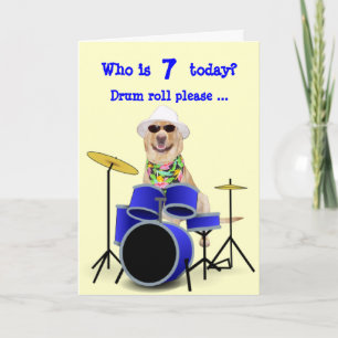 Customisable Kid's Drum Roll Birthday Card