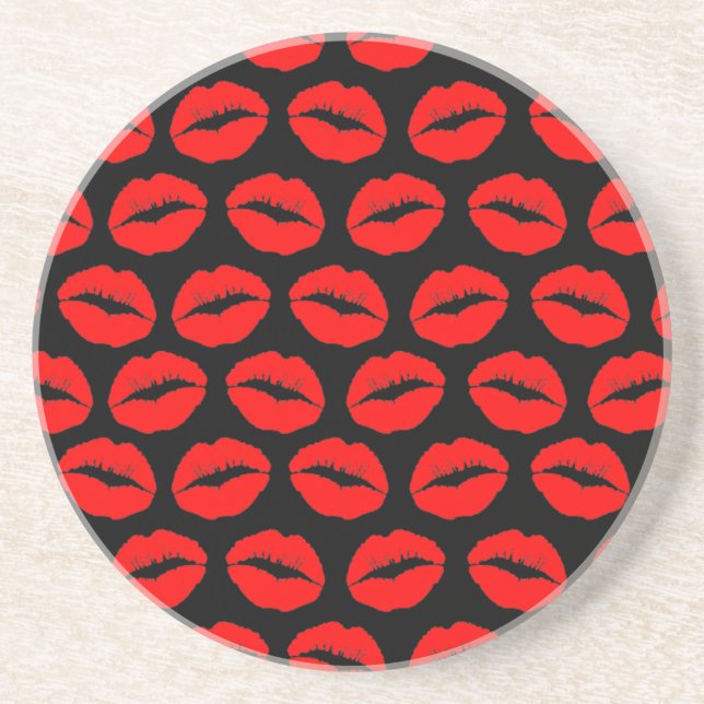 Customisable Kissy Lips Coaster (Front)