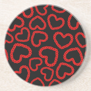 Customisable Kissy Lips Hearts Coaster