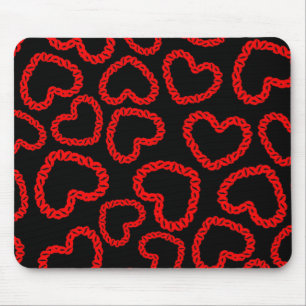 Customisable Kissy Lips Hearts Mouse Pad
