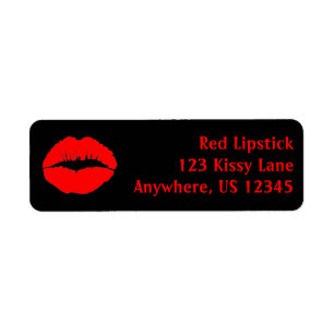 Customisable Kissy Lips Return Address Label