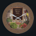 (Customisable) Kitchen Clock with your Name<br><div class="desc">👉Insert your name and let me know if you want a different colour for the frame of this #Custom #Kitchen #Clock 🔴More items with this design: www.zazzle.com/aura2000/kitchen</div>