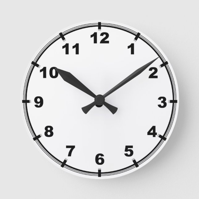 Customisable Kitchen Wall Clock with Numbers (Front)