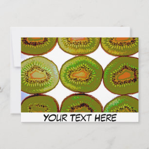 Customisable kiwi fruit slices card