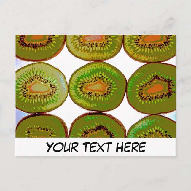 Customisable kiwi fruit slices postcard (Front)