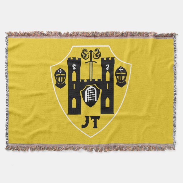 Customisable Knights Shield Throw Blanket (Front)