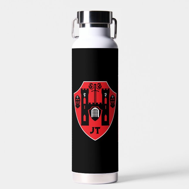 Customisable Knights Shield Water Bottle (Front)