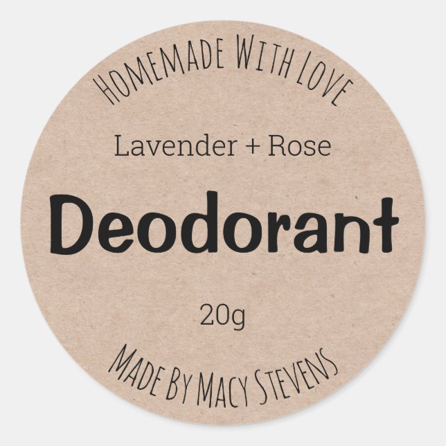 Customisable Label For Deodorant (Front)