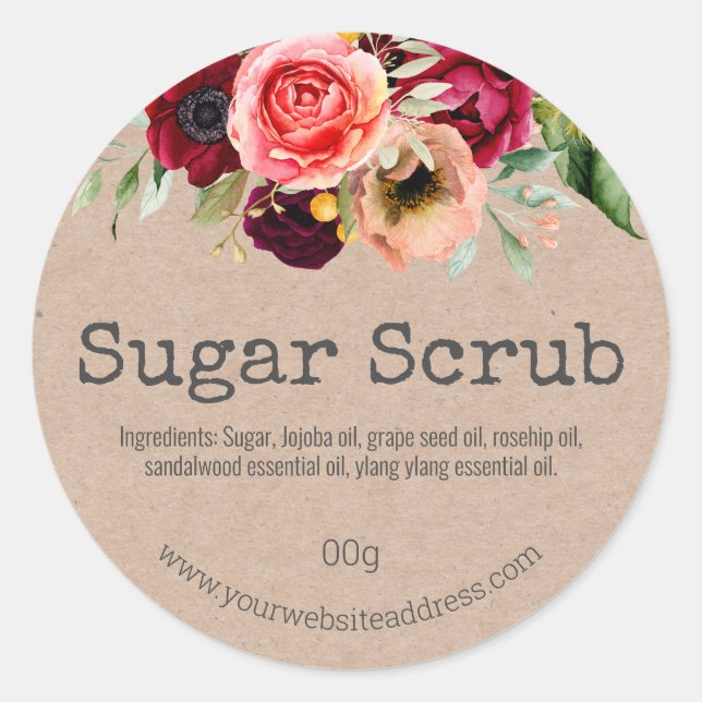 Customisable Label For Handmade Sugar Scrub (Front)