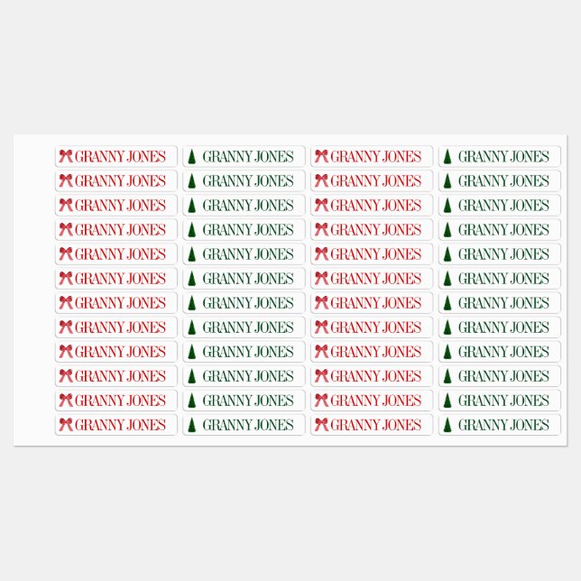 Customisable Labels Family Gift Grandmother Mum (Sheet)