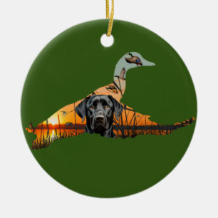 Customisable Labrador Retriever Ornament, Duck Ceramic Ornament