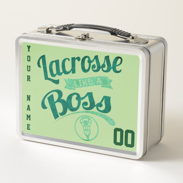 Customisable Lacrosse Like A Boss Lunch Box (Front)