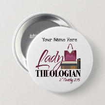 Customisable "Lady Theologian" Round Button